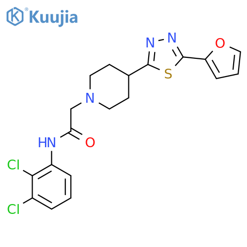 N-(2,3-dichlorophenyl)-2-{4-5-(furan-2-yl)-1,3,4-thiadiazol-2-ylpiperidin-1-yl}acetamide structure