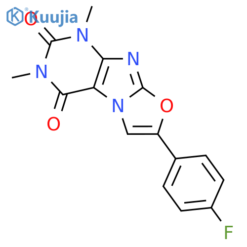 7-(4-fluorophenyl)-1,3-dimethyl-1H,2H,3H,4H-1,3oxazolo3,2-gpurine-2,4-dione structure