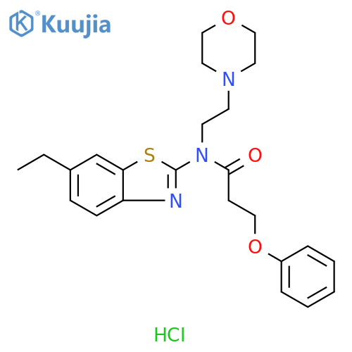 N-(6-ethyl-1,3-benzothiazol-2-yl)-N-[2-(morpholin-4-yl)ethyl]-3-phenoxypropanamide hydrochloride structure