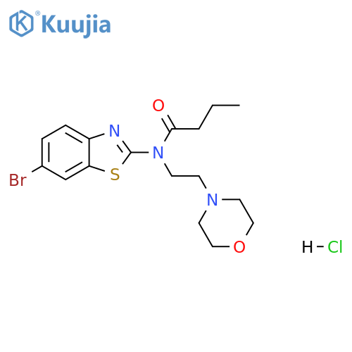N-(6-bromo-1,3-benzothiazol-2-yl)-N-[2-(morpholin-4-yl)ethyl]butanamide hydrochloride structure