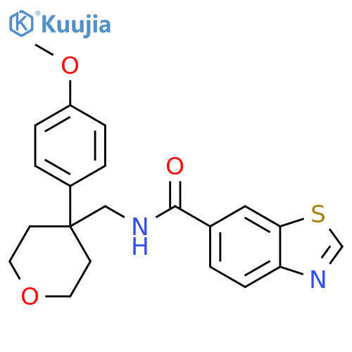 N-{4-(4-methoxyphenyl)oxan-4-ylmethyl}-1,3-benzothiazole-6-carboxamide structure