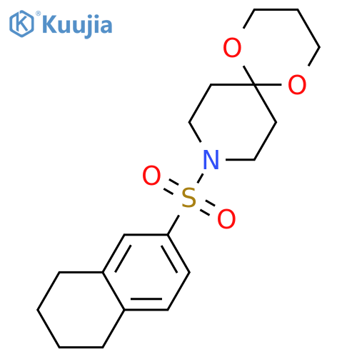 9-(5,6,7,8-tetrahydronaphthalene-2-sulfonyl)-1,5-dioxa-9-azaspiro[5.5]undecane structure