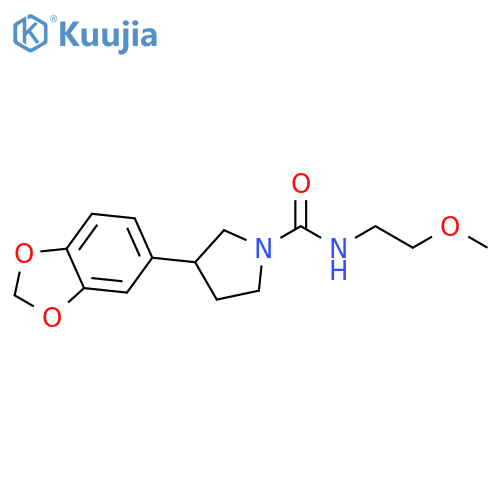 3-(2H-1,3-benzodioxol-5-yl)-N-(2-methoxyethyl)pyrrolidine-1-carboxamide structure