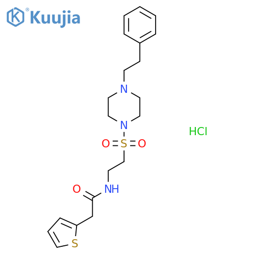 N-(2-{4-(2-phenylethyl)piperazin-1-ylsulfonyl}ethyl)-2-(thiophen-2-yl)acetamide hydrochloride structure