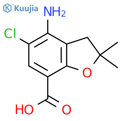 4-Amino-5-chloro-2,3-dihydro-2,2-dimethyl-7-benzofurancarboxylic acid structure