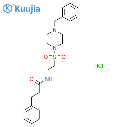 N-{2-(4-benzylpiperazin-1-yl)sulfonylethyl}-3-phenylpropanamide hydrochloride structure