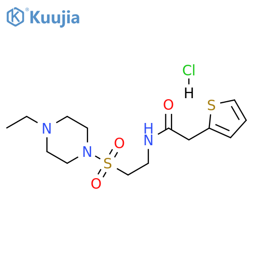 N-{2-[(4-ethylpiperazin-1-yl)sulfonyl]ethyl}-2-(thiophen-2-yl)acetamide hydrochloride structure