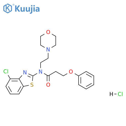N-(4-chloro-1,3-benzothiazol-2-yl)-N-[2-(morpholin-4-yl)ethyl]-3-phenoxypropanamide hydrochloride structure
