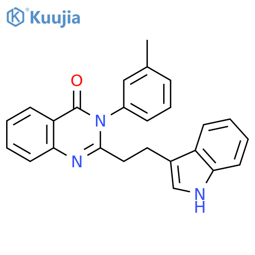 4(3H)-Quinazolinone, 2-[2-(1H-indol-3-yl)ethyl]-3-(3-methylphenyl)- structure