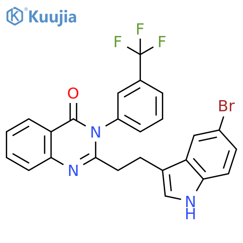 4(3H)-Quinazolinone,2-[2-(5-bromo-1H-indol-3-yl)ethyl]-3-[3-(trifluoromethyl)phenyl]- structure