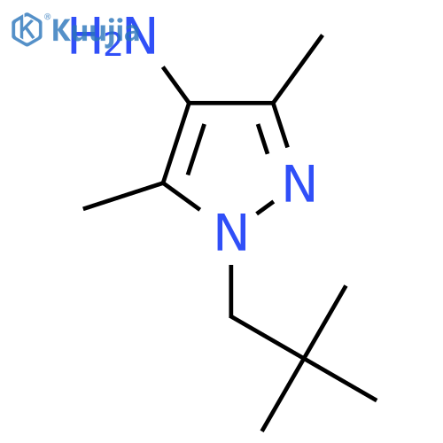 1-(2,2-dimethylpropyl)-3,5-dimethyl-1H-pyrazol-4-amine structure