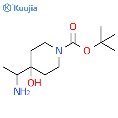tert-butyl 4-(1-aminoethyl)-4-hydroxypiperidine-1-carboxylate structure