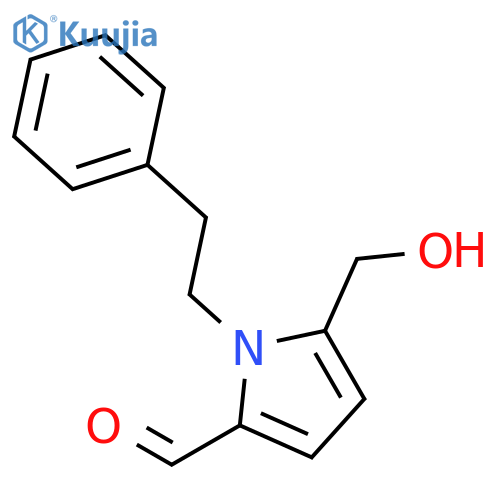 1H-Pyrrole-2-carboxaldehyde,5-(hydroxymethyl)-1-(2-phenylethyl)- structure