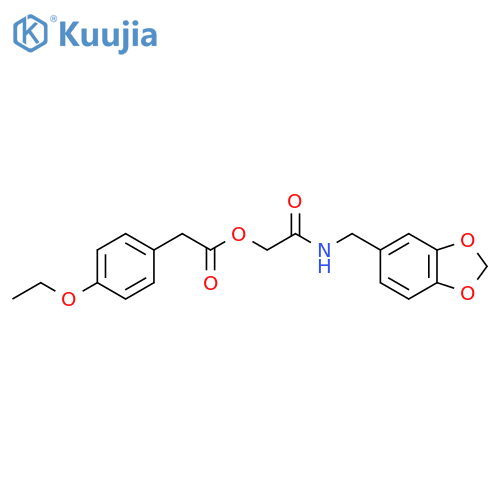 {[(2H-1,3-benzodioxol-5-yl)methyl]carbamoyl}methyl 2-(4-ethoxyphenyl)acetate structure