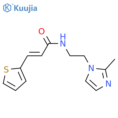 (2E)-N-2-(2-methyl-1H-imidazol-1-yl)ethyl-3-(thiophen-2-yl)prop-2-enamide structure