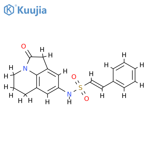 (E)-N-{2-oxo-1-azatricyclo6.3.1.0^{4,12}dodeca-4(12),5,7-trien-6-yl}-2-phenylethene-1-sulfonamide structure