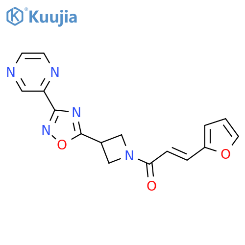 (2E)-3-(furan-2-yl)-1-{3-[3-(pyrazin-2-yl)-1,2,4-oxadiazol-5-yl]azetidin-1-yl}prop-2-en-1-one structure