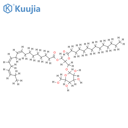 (2'S)-2'-O-(tetradecanoyl)-3'-O-(9Z,12Z,15Z-octadecatrienoyl)-glyceryl-beta-D-galactopyranoside structure