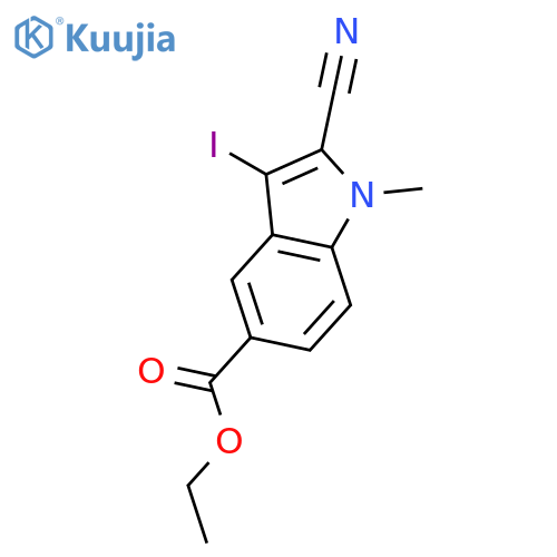 Ethyl 2-cyano-3-iodo-1-methyl-1H-indole-5-carboxylate structure