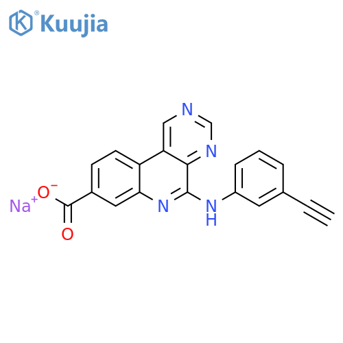 5-[(3-ethynylphenyl)amino]-pyrimido[4,5-c]quinoline-8-carboxylicacid,monosodiumsalt structure