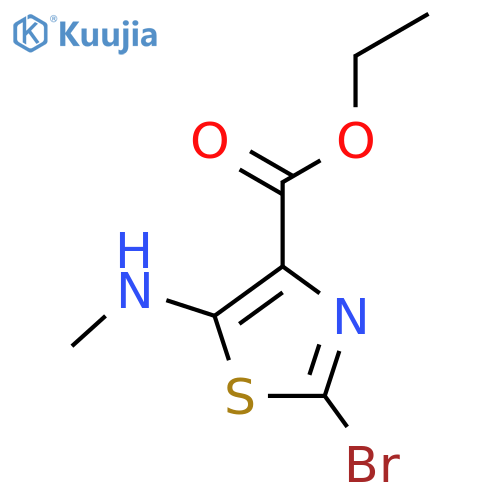 4-Thiazolecarboxylic acid, 2-bromo-5-(methylamino)-, ethyl ester structure