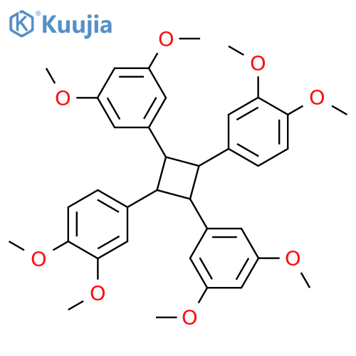 Benzene, 1,1'-[(1α,2α,3β,4β)-2,4-bis(3,5-dimethoxyphenyl)-1,3-cyclobutanediyl]bis[3,4-dimethoxy- (9CI) structure