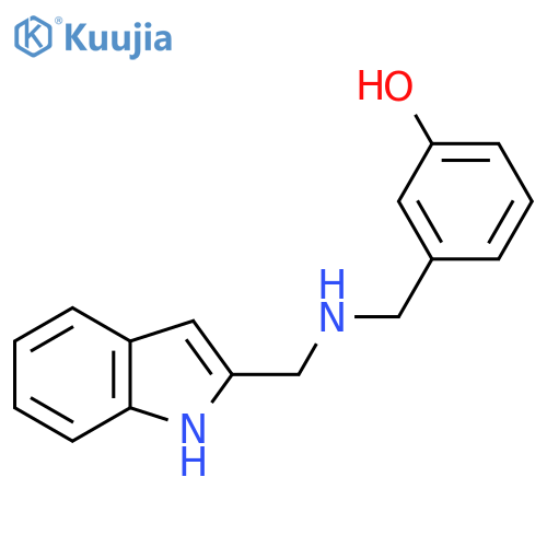 3-({[(1H-indol-2-yl)methyl]amino}methyl)phenol structure