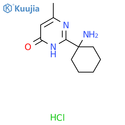 2-(1-Aminocyclohexyl)-6-methyl-3,4-dihydropyrimidin-4-one hydrochloride structure