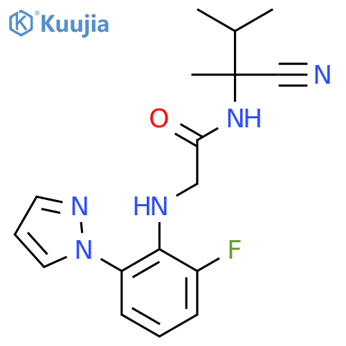 N-(1-cyano-1,2-dimethylpropyl)-2-{[2-fluoro-6-(1H-pyrazol-1-yl)phenyl]amino}acetamide structure
