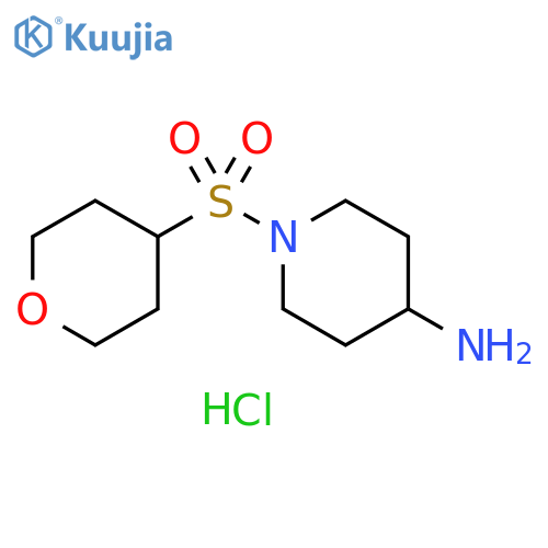 1-(oxane-4-sulfonyl)piperidin-4-amine hydrochloride structure