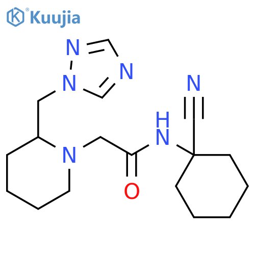 N-(1-Cyanocyclohexyl)-2-(1H-1,2,4-triazol-1-ylmethyl)-1-piperidineacetamide structure