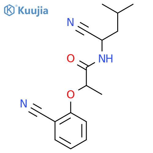 N-(1-cyano-3-methylbutyl)-2-(2-cyanophenoxy)propanamide structure