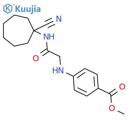 Methyl 4-({[(1-cyanocycloheptyl)carbamoyl]methyl}amino)benzoate structure