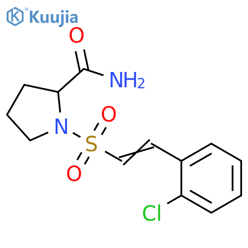 1-2-(2-chlorophenyl)ethenesulfonylpyrrolidine-2-carboxamide structure