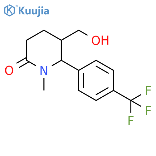 5-(hydroxymethyl)-1-methyl-6-4-(trifluoromethyl)phenylpiperidin-2-one structure