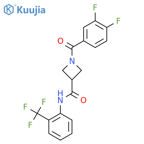 1-(3,4-difluorobenzoyl)-N-2-(trifluoromethyl)phenylazetidine-3-carboxamide structure