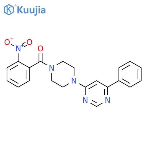 4-4-(2-nitrobenzoyl)piperazin-1-yl-6-phenylpyrimidine structure