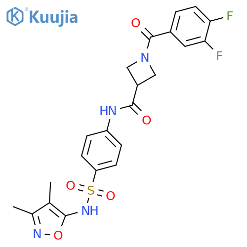 1-(3,4-difluorobenzoyl)-N-{4-(3,4-dimethyl-1,2-oxazol-5-yl)sulfamoylphenyl}azetidine-3-carboxamide structure