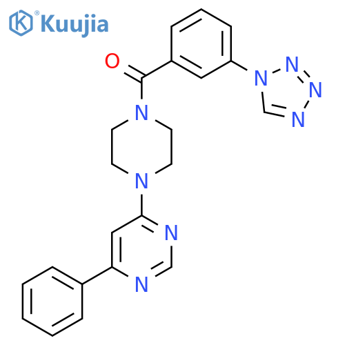 4-phenyl-6-{4-3-(1H-1,2,3,4-tetrazol-1-yl)benzoylpiperazin-1-yl}pyrimidine structure