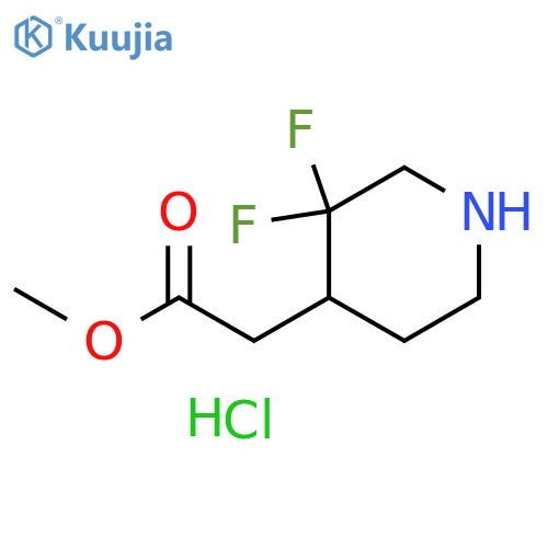 Methyl 2-(3,3-difluoropiperidin-4-yl)acetate hydrochloride structure
