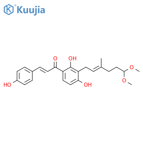 2-Propen-1-one, 1-[3-[(2E)-6,6-dimethoxy-3-methyl-2-hexen-1-yl]-2,4-dihydroxyphenyl]-3-(4-hydroxyphenyl)-, (2E)- structure