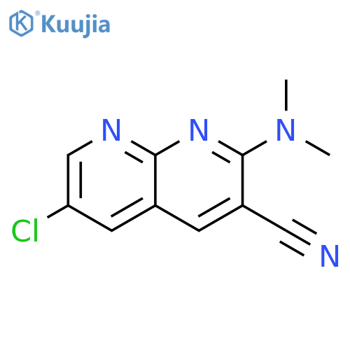 6-chloro-2-(dimethylamino)-1,8-naphthyridine-3-carbonitrile structure