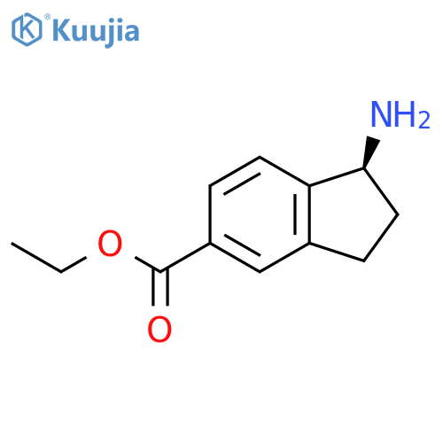(S)-ethyl 1-amino-2,3-dihydro-1H-indene-5-carboxylate structure