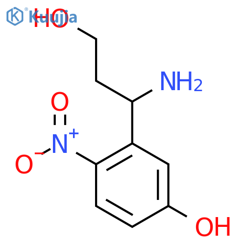 3-(1-amino-3-hydroxypropyl)-4-nitrophenol structure