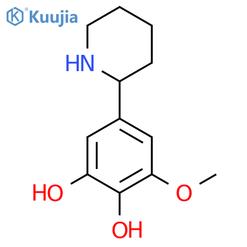 3-methoxy-5-(piperidin-2-yl)benzene-1,2-diol structure