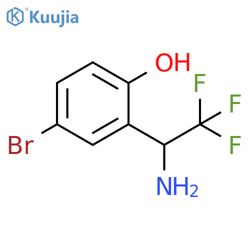 2-(1-amino-2,2,2-trifluoroethyl)-4-bromophenol structure