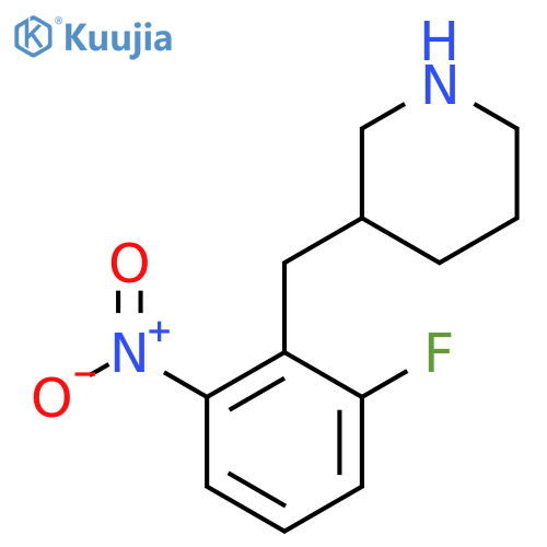 3-(2-fluoro-6-nitrophenyl)methylpiperidine structure