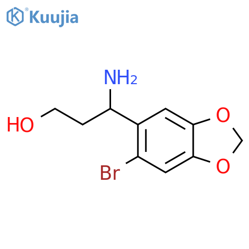 3-amino-3-(6-bromo-1,3-dioxaindan-5-yl)propan-1-ol structure