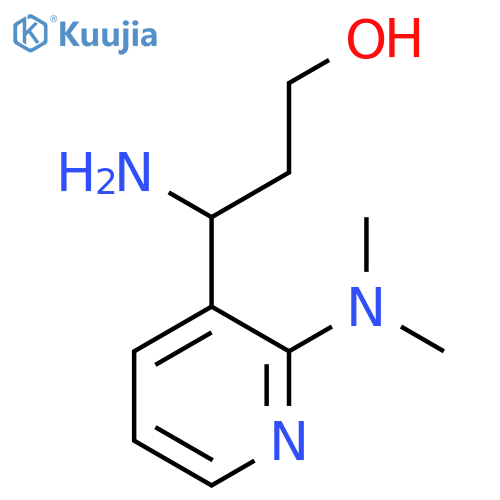 3-amino-3-2-(dimethylamino)pyridin-3-ylpropan-1-ol structure