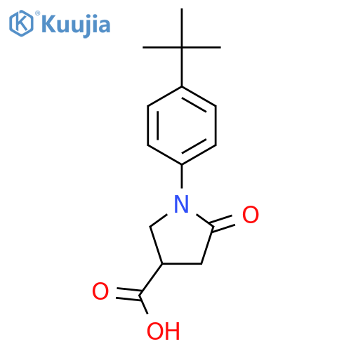 1-(4-(tert-Butyl)phenyl)-5-oxopyrrolidine-3-carboxylic acid structure